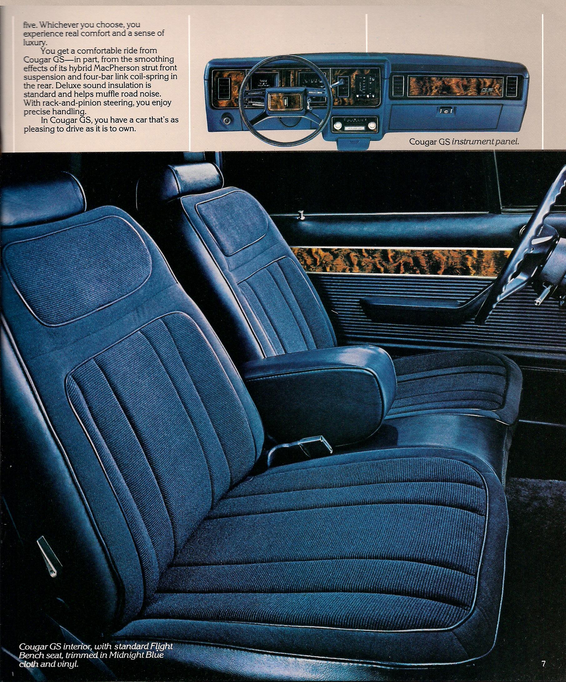 1982 Mercury Cougar Brochure Page 9